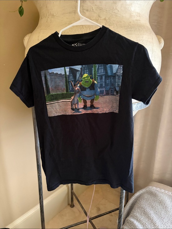 Dreamworks Tops - DreamWorks Black Shrek & Donkey Short Sleeve Graphic Tee